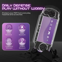 Clear Hard Case for PSP - Full Cover Protector with Clear Display Movie Bracket,Shock/Scratch Resistant for PSP 2000/3000
