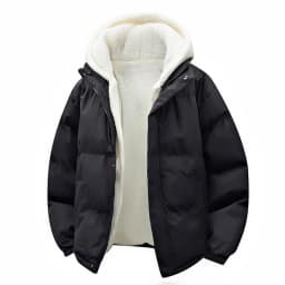 Puffer Jacket Men's Plush Thickened Parkas New Men's Hooded Fake Two Piece Winter Lamb Wool Jacket Male Fleece Liner Warm Coat