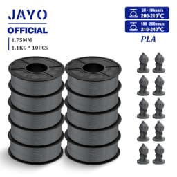 JAYO PLA Filament 1.75MM 10Rolls/set PLA 3D Printer Filament Multicolor For FDM 3D Printers Neatly Wound 3D Printing Materials