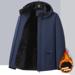 Big Size Winter Jacket Men Hooded Zip Up Padding Male Waterproof Padded Coat Fur Fleece-lined Warm Thick Windbreaker Plus 10XL
