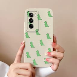 For OPPO Reno12 Pro 5G Case Lovely Dinosaur Liquid Silicone Soft Cases Shockproof Phone Cover For OPPO Reno 12 12Pro Fundas Capa