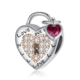 Romantic Tower & Love Lock Key Charms Beads Fit DIY 925Sterling Silver Bracelet Necklace Women Birthday Anniversary Jewelry Gift