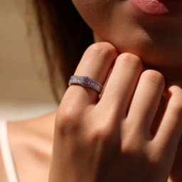 MODIAN 0.4CT Light Pink Moissanite Ring 925 Sterling Silver Luxury Asscher Cut Lab Diamond Finger Ring For Women Fine Jewelry