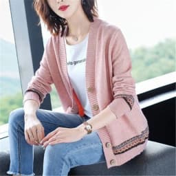 Big Size 4xl Printed Sweaters Cardigan Women Causal Slim Knitted Gilet Jackets Elegant Vintage Knitwear Coats Thin Malhas Casaco