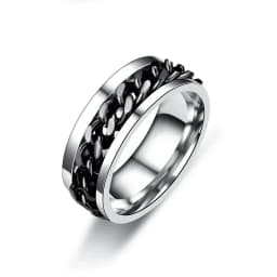 Titanium Steel Rotatable Chain Rings for Men Women Spinner Ring Anti Stress Multifunctional Rings Bottle Opener Ring Club Gift