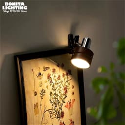 Swing Arm Clip Wall Lamp, Retro Japanese Solid Wood Sconce with Plug Cable, LED Reading Light for Bookshelf Bedside Office Table
