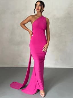 Women's One-Shoulder Sleeveless Maxi Dress Adjustable Scarf Loop Ruched Backless Bodycon Festival Party Outfit Elegant Long Gown