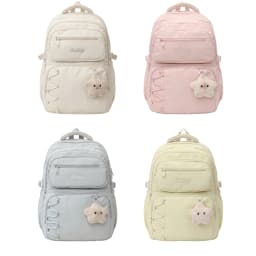 Young Women Backpack Korean Style Lightweight Nylon Multi-Compartment Casual Travel Bag