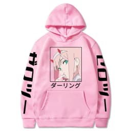 Harajuku Anime Darling In The Franxx Zero Two Graphic Print Hooded Men Women Hoodies Casual Sweatshirt Female Trendy Pullover