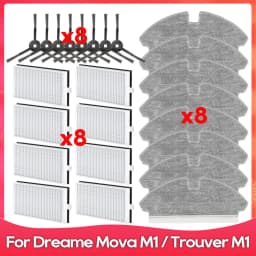 Fit For ( Dreame Mova M1 / Trouver M1 / Okami R110 / ROPO Laser Slim / Kewbily DL30 Pro ) Side Brush Filter Mop Accessories Part