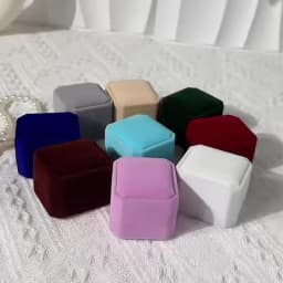 Jewelry Ring Display Case Earring Storage Organizer Portable Square Lid Open Jewelry Earrings Packaging Gift Box
