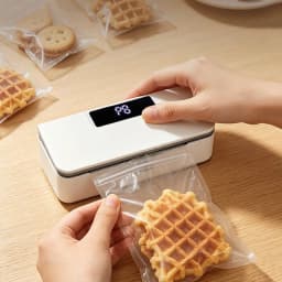 Fridge Magnet Sealer 8-Level Adjustable Mini Bags Sealer and Cutter 1800mAh Handheld Bags Resealer Machine for Fridge & Kitchen