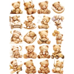 12Pcs/Pack Cute Bear Sticker DIY Craft Scrapbooking Album Junk Journal Decorative Stickers