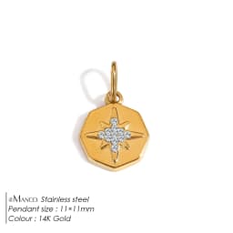 EMANCO Star Sun Pendant Charms for Earrings Necklace Making Supplies Stainless Steel Gold-Plated Diy Jewelry 48 Hour Shipping