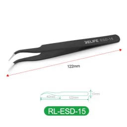 RELIFE RL-ESD-11/15 Anti-Static Precision Tweezers Set Stainless Steel ESD Tweezers Electronic Repair Soldering Iron Tool