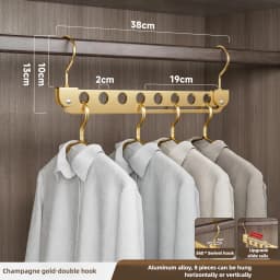 6/8 Holes Storage Rack for Clothe Hanger Organizer Foldable Rotatable Magic Metal Hangers Storage Rack Wardrobe Space Saver Hook