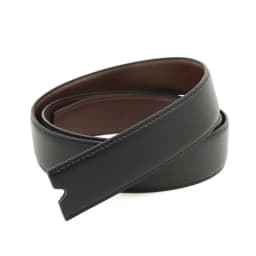 3.3 cm Board Buckle Pin Buckle Belt Strip, Belt Body, Buckle-Free White and Blue-Gray Genuine Leather Perforated Belt