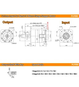 Nema23 Nema34 Planetary Gearbox Step-down Gearbox Motor Reducer Less 7 Arcmin for Stepper Motor 60/80/90 400W 750W Servo