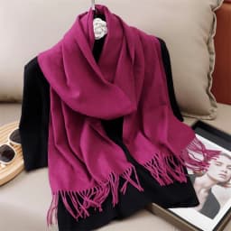 30*180cm Solid Color Women Winter Scarf Warm Thicken Cashmere Shawl Outdoor Tassels Pashmina Lady Wrap Windproof Scarves Luxury