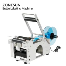 ZONEUN LT-50 Semi-Automatic Sticker Round Bottle Labeler Tube Can Labeling Machine Customized Labeling For Spray bottle