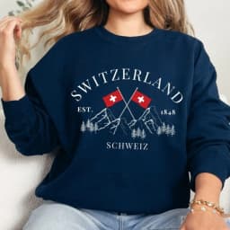 Switzerland Sweatshirt Swiss Flag Crewneck Pullover Unisex Pullover Swiss Gift
