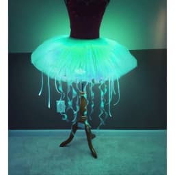 Glowing LED Dress Jellyfish Rabbit Pattern Light Up Luminous Skirt Warm Comfortable Outfit Music Festival Club Disco Party Rave
