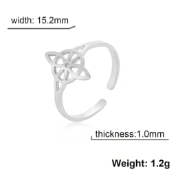 Skyrim Stainless Steel Witch Knot Ring Women Adjustable Open Finger Rings Witchcraft Amulet Protection Jewelry Gift Wholesale