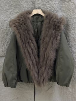 Fur Jackets Winter Natural Real Fox Fur Coat Detachable Collar Short Coat Women Loose White Duck Down Jacket Warm Fur Parka