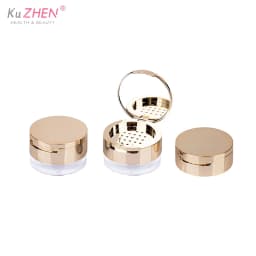 1Pc Mini 6g Portable Cosmetic Flour Plastic Box Empty Loose Flour Pot With Sieve Travel Makeup Jar Sifter Container With Puff