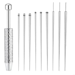 Grasper And Curved Piercing Guide Needle Set For Easy Accurate Body Piercing On Sensitive Skin