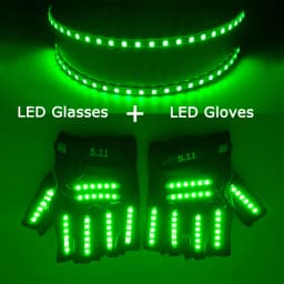 USB Rechargeable LED Glowing Gloves Finger Lighting Flashing Gloves Glasses Stage Performance Costume Dance Concert Decor