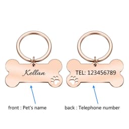 Personalized Pet ID Tag Keychain Engraved Pet ID Name for Cat Puppy Dog Collar Tag Bone Shape Pendant Keyring Pet Accessories