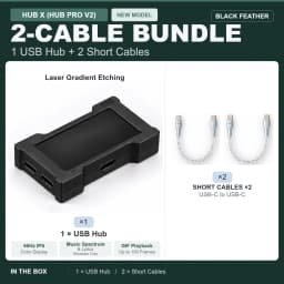HMLAB ZNEO Gaming USB Hub - 2-to-3 Port, 8K Hz, Independent Power, With Screen, Trendy for Gaming Ambience Desk Setup