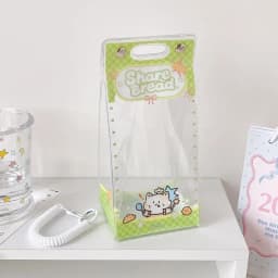 For 10cm 15cm Plush Dolls Storage Kawaii Clear PVC Doll Display Bag Cute Cartoon Prints Dust Proof Pouch Pendant