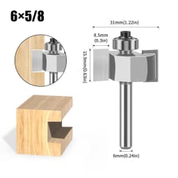 1pc 6mm 12mm Shank Ball T-cutter Woodworking Milling Router Bit Slotting Cutter 2-in-1 Slotting Crabapple Angle Milling Cutter