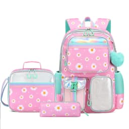 Cute Student Backpack 3pcs/set Primary Schoolbag Rabbits and Quicksand Kawaii Student Backpack Teenage Girls Handbag Rucksack