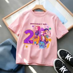 Birthday Girl Number Graphic Tee - Little Star Celebration Top, Dreamy Party Outfit for Girls