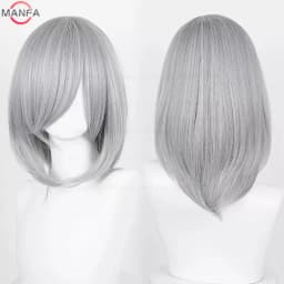 40cm Medium Basic Anime Cosplay Wig Bang Blond Black White Red Pink Green Brown Gold Blue Heat Resistant Synthetic Hair Wigs