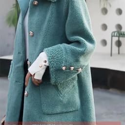 High-Quality Sheep Shearing Coat Women's Mid To Long Integrated Wool Granule Fleece Lamb Fur Coat Wine Red Blend Wool COat Pink