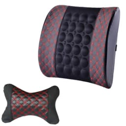 Electric Car Massage Lumbar Support Cushion Car Neck Pillow Seat Head Neck Auto Seat Back Cushion Waist Headrest Safety Support