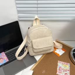 Fashion Women Mini Backpack Solid Color Corduroy Small Backpacks Female Casual Outdoor Travel Rucksack School Baskpack for Girls