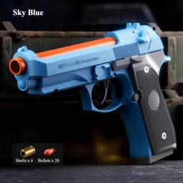 SIG17 Shell Ejecting Soft Bullet Gun, Mechanical Toy Empty Hanging Pistol Outdoor Shooting Game Educational Model Toy for Adult