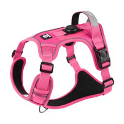 No Pull Dog Harness with AirTag Holder, Handle & Front Clip- Adjustable Reflective Soft Padded Dog Harness Vest for Walking, Tra