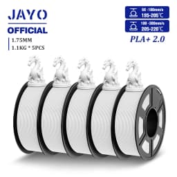 JAYO Updgrade 2.0 PLA+ 3D Filament 1.75mm PLA Plus 3D Printer Filament Neatly Wound 3D Filament PLA For FDM 3D Printer 5 Rolls