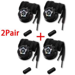 Black and White Flat Twist-Lock Shoelaces Easy-to-Install Automatic Shoelaces Outdoor Sports Shoelace Unisex 1Pair/2Pair