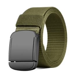 Men's Casual Belt, Non-Metallic Automatic Buckle Canvas Belt, Men's Jeans Belt, Suitable for Outdoor and Daily Matching