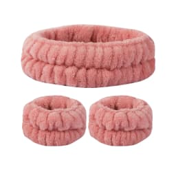 Velvet soft elastic headband face washing and makeup headband hair tie face washing waterproof wrist strap and heanband set