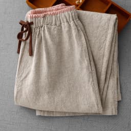 Cotton and Linen Color Blocking High-Waisted Wide-Legged Pants Female Summer New Korean Version of the Loose Temperament Casual
