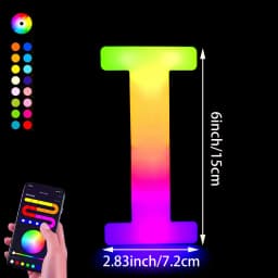 1PC Smart LED Letter Light - DIY RGB Marquee App Control Music Sync Indoor Sign Game Holiday Party Wedding Graduation Season A-Z