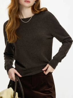 FSLE 100% Wool Seamless One-piece Knit Shirt Sweater For Women Autumn Winter New Design Wool Crew Neck Versatile Casual Sweater